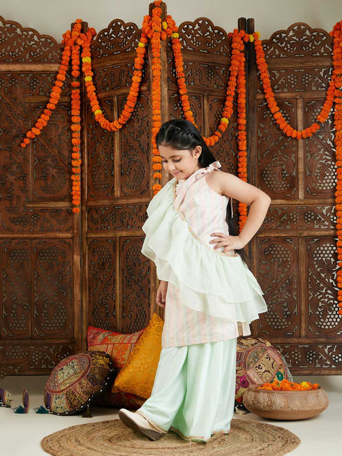 Vastramay Girls Multicolor kurta and Palazzo Pant Dupatta Set